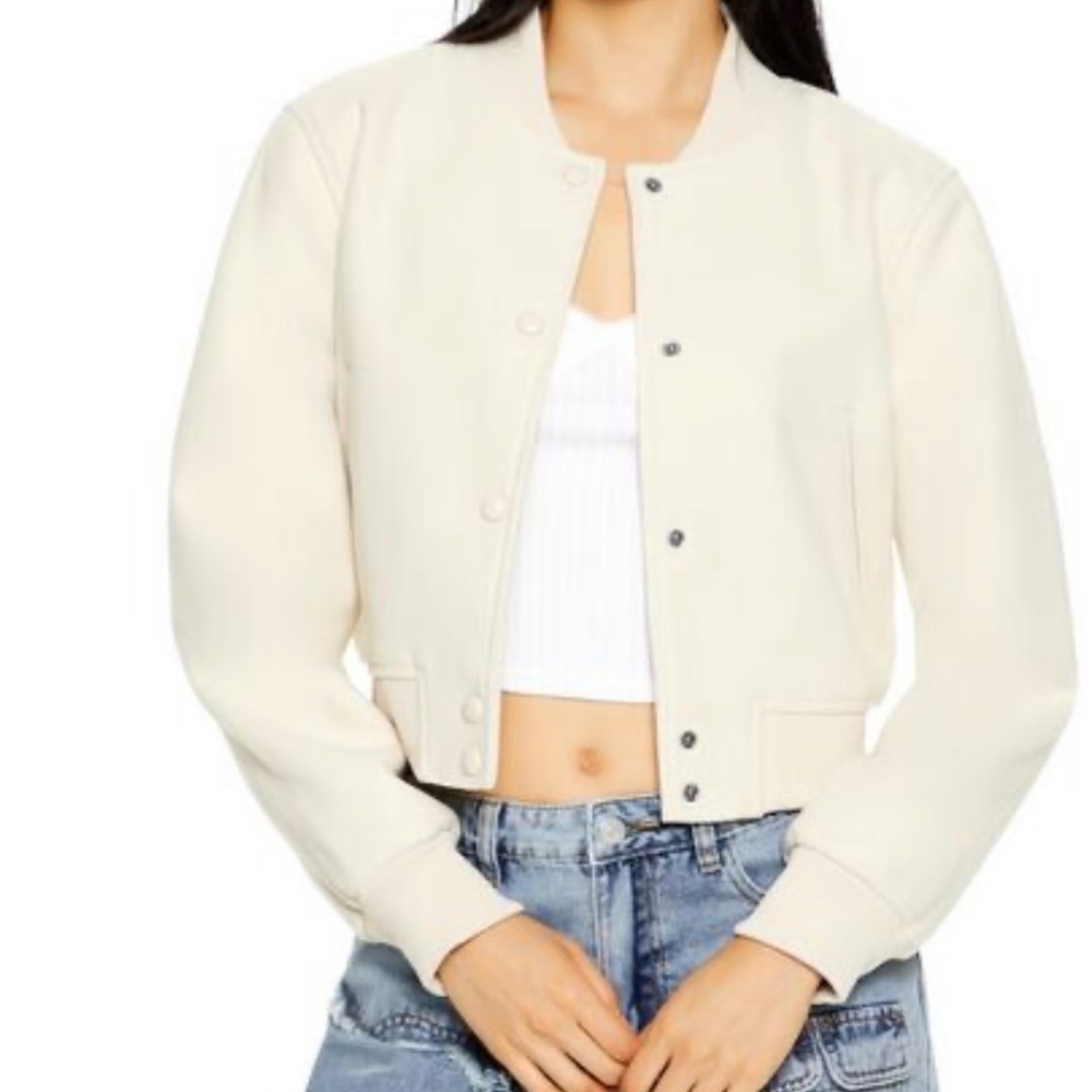 Stradivarius Tailored Bomber Jacket in Neutral Felt